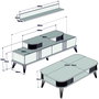 Hanah Home Eylül - Conjunto de muebles de salón Roble